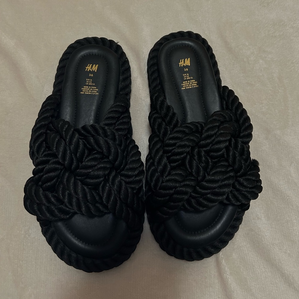 H&M knot slip on slide/sandals